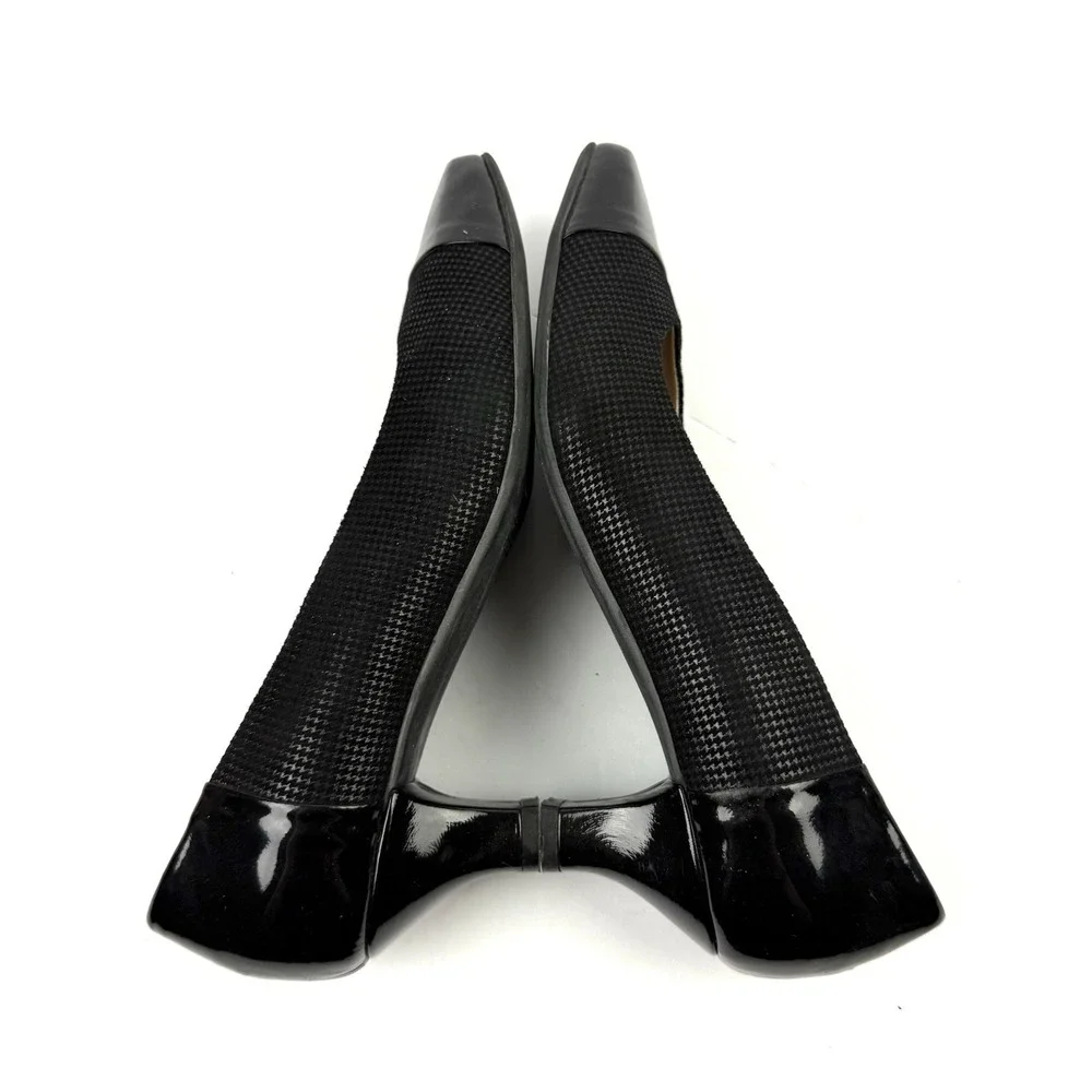 Beautifeel Shoes 39 Black Leather Scale Slip On Heels Womens 8.5 Made In Israel